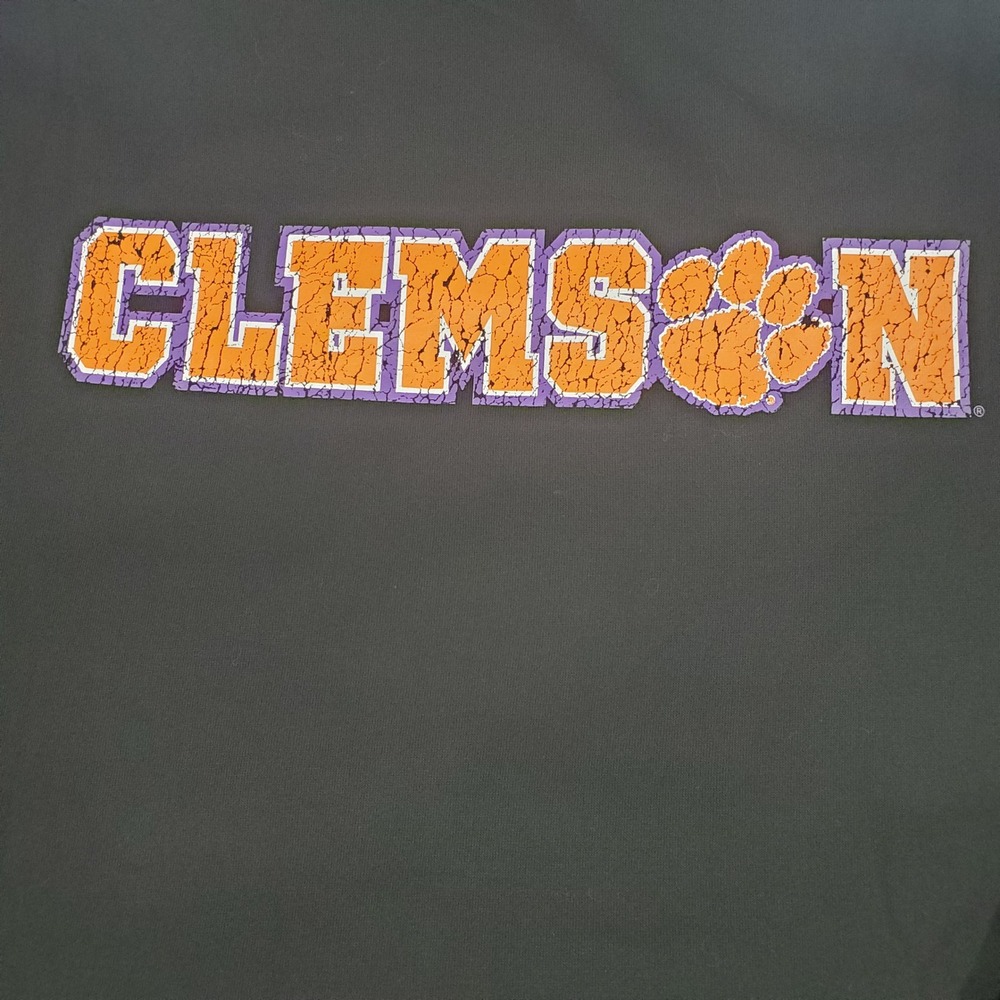 Mitchell & Ness Clemson Tigers Fleece Hoodie Mens 2XL Black NCAA Football New - Picture 6 of 14